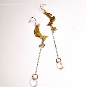 Crescent Moon Dangle Earrings